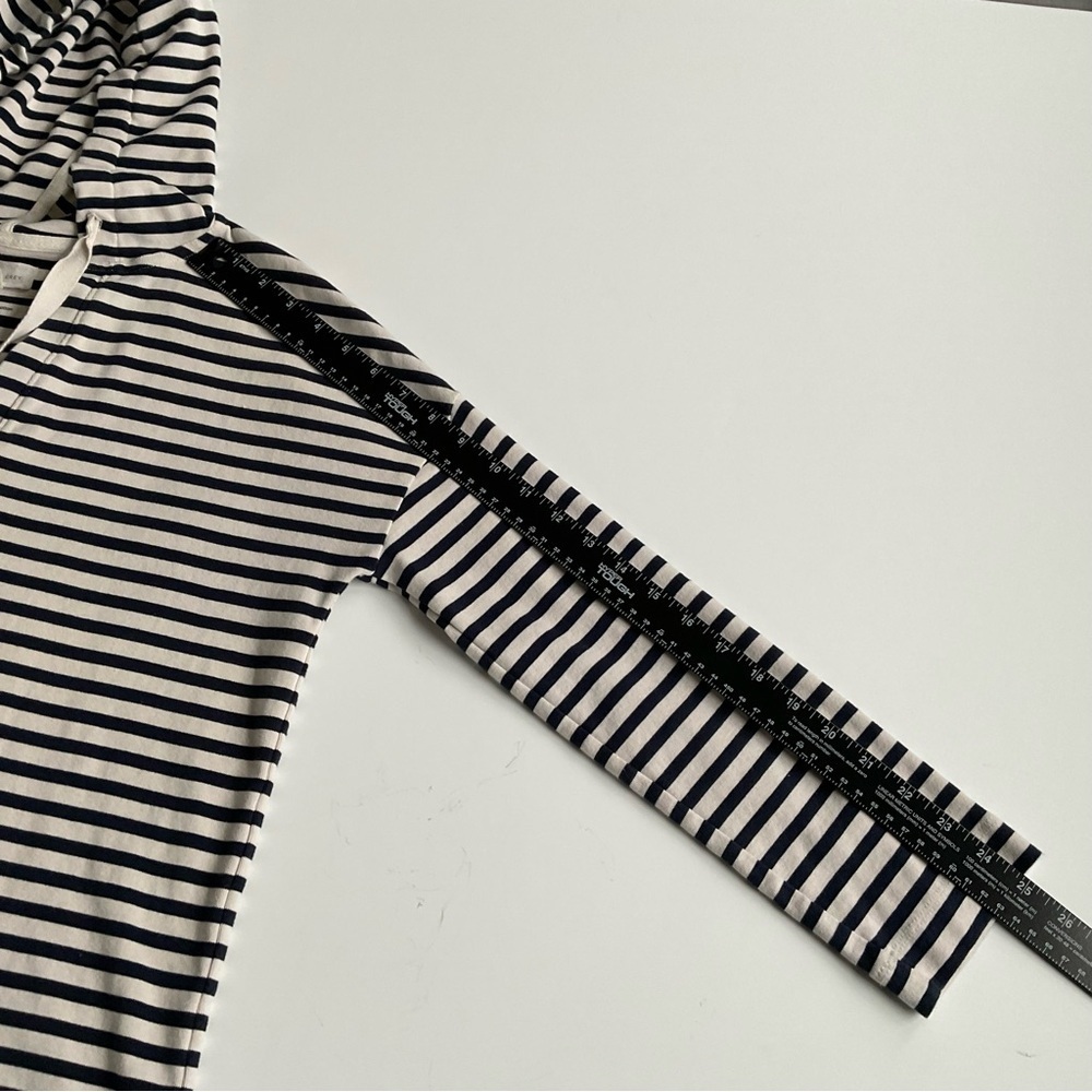 Lou & Grey Cotton Striped Hooded Pullover XS Coastal Preppy Nautical Oversized - Picture 7 of 11